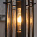 Craftsman Matte Black Iron Cage Outdoor Pier Mount Post Light