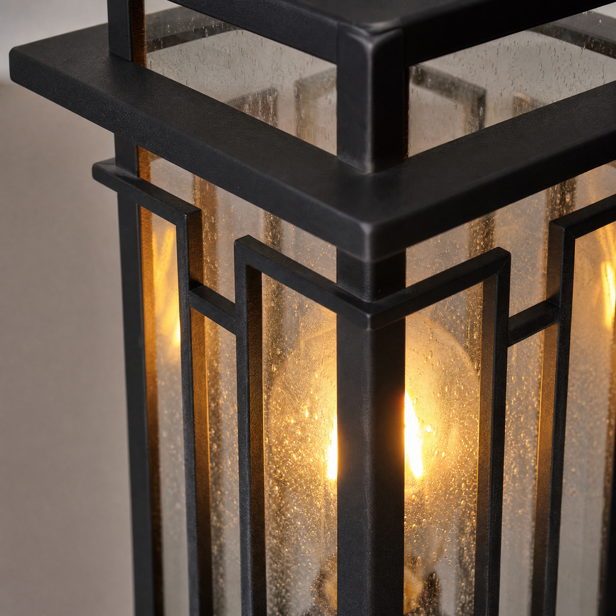 Craftsman Matte Black Iron Cage Outdoor Pier Mount Post Light