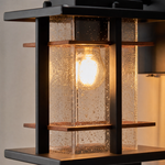 Craftsman Matte Black and Antique Copper Outdoor Wall Lantern