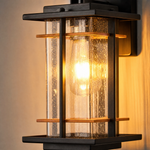 Craftsman Matte Black and Antique Copper Outdoor Wall Lantern