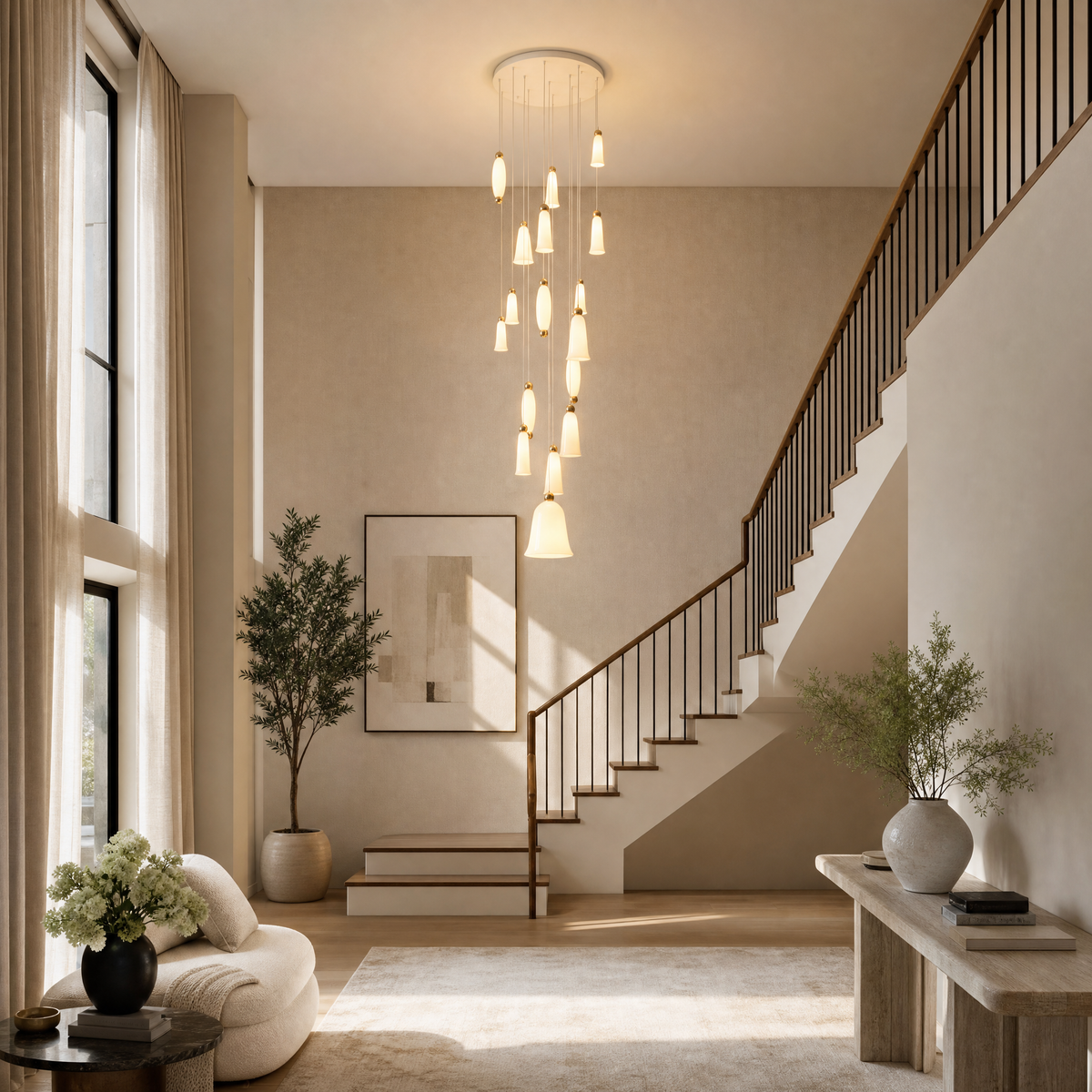 Cristallo Grand Cascading Glass Chandelier