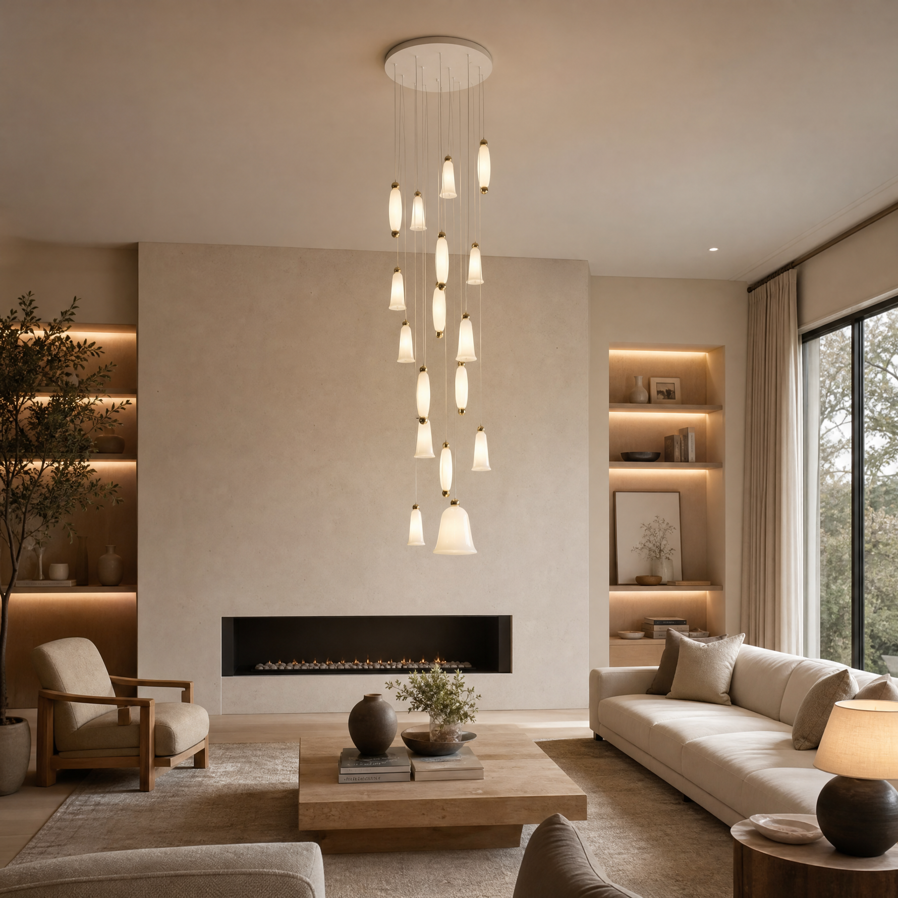 Cristallo Grand Cascading Glass Chandelier
