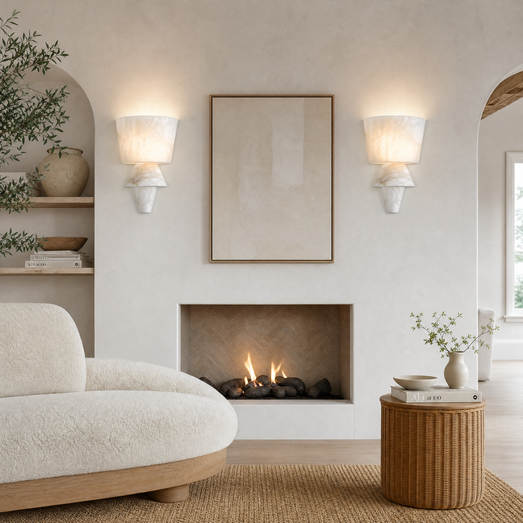 Cristallo Modern Alabaster Wall Sconce