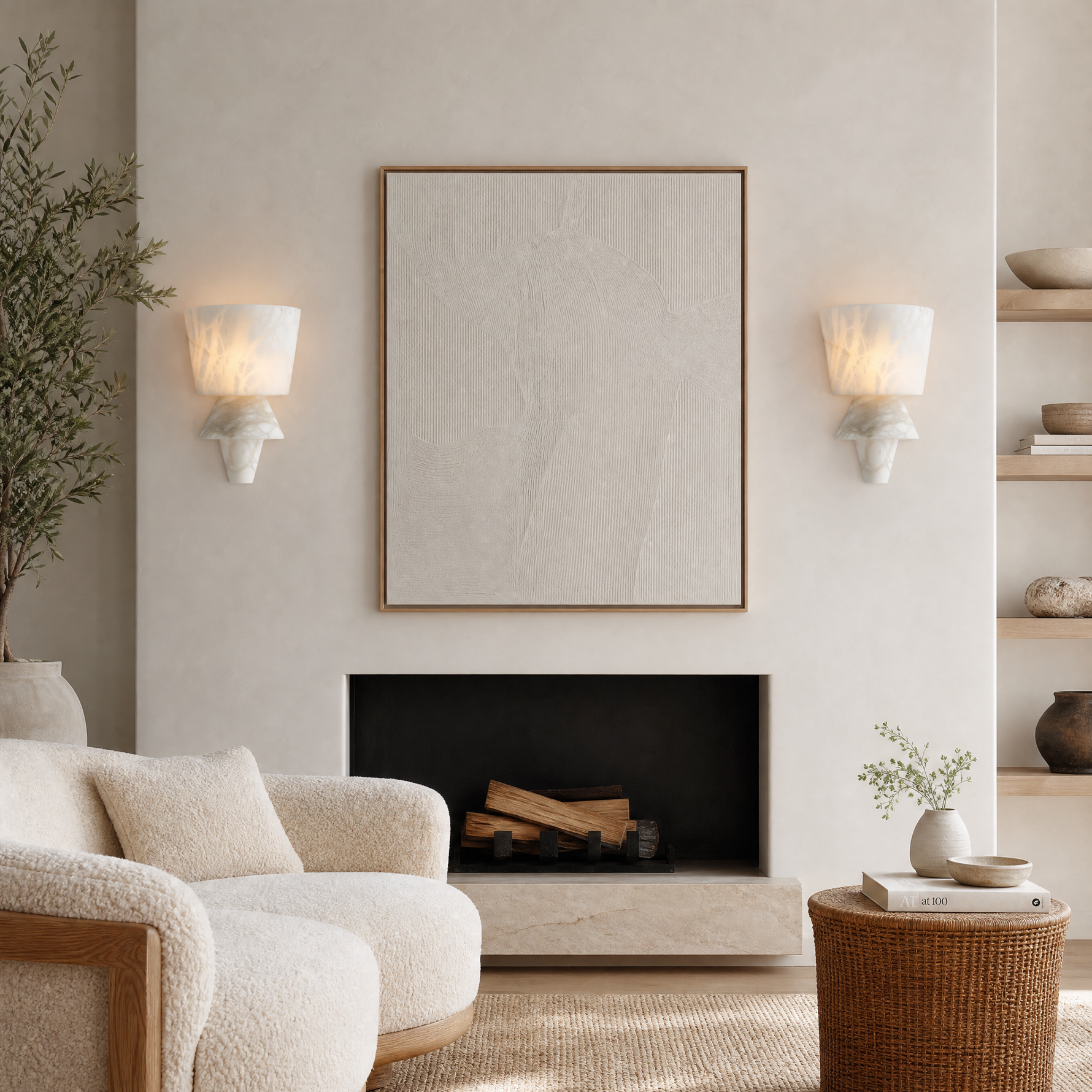 Cristallo Modern Alabaster Wall Sconce