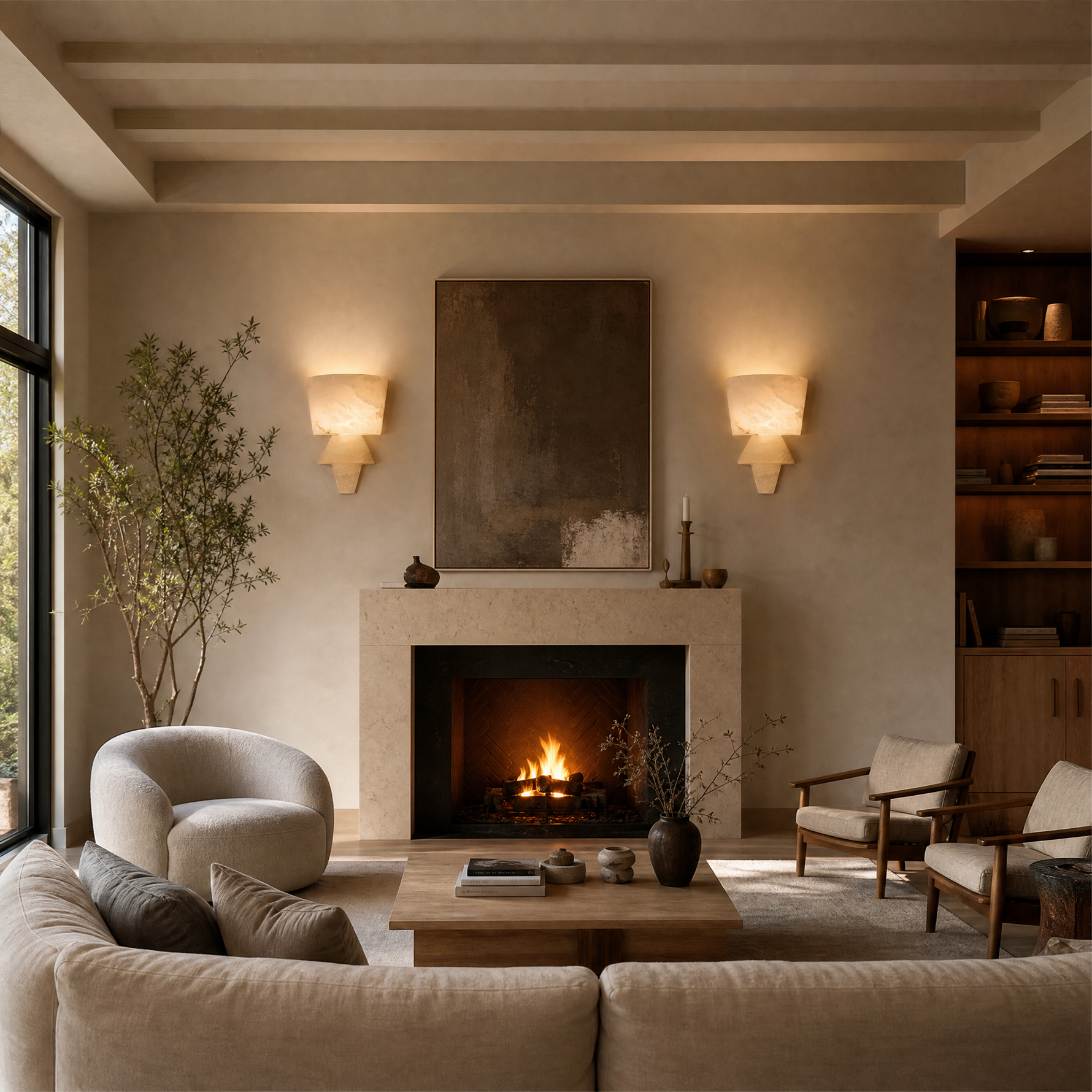 Cristallo Modern Alabaster Wall Sconce