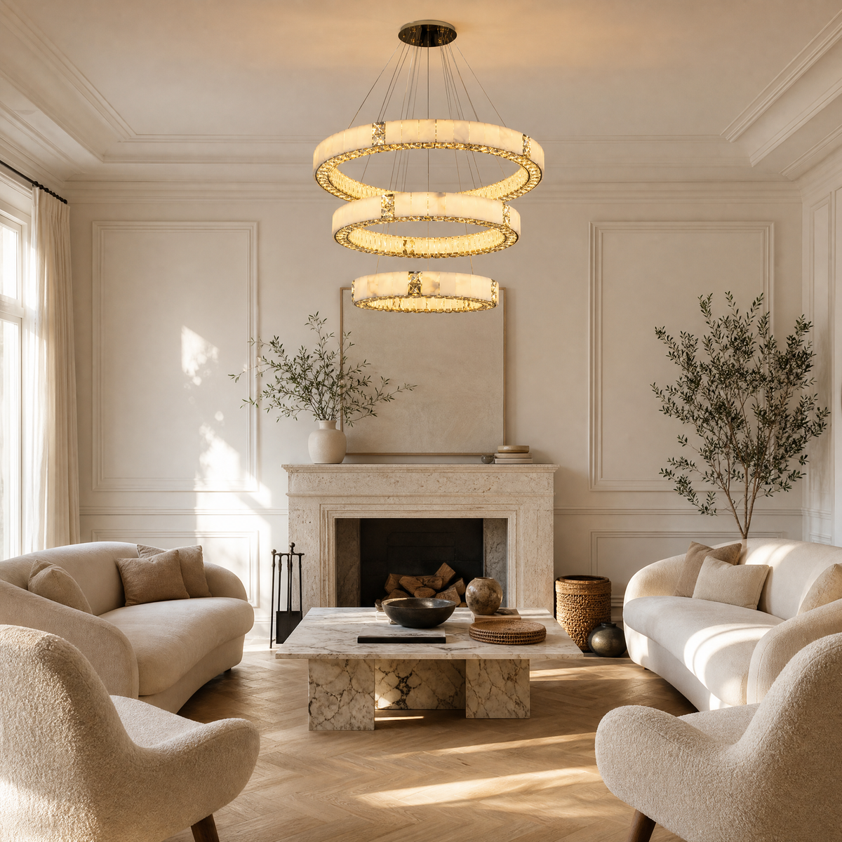 Cristallo Modern Tiered Ring Chandelier