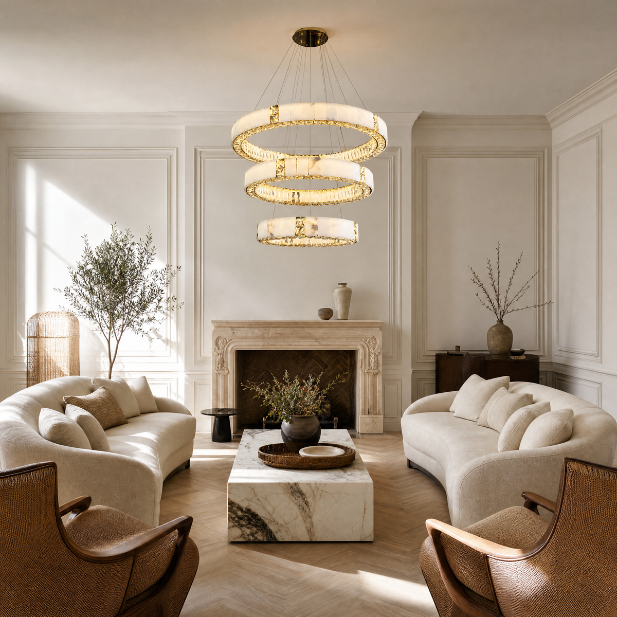 Cristallo Modern Tiered Ring Chandelier