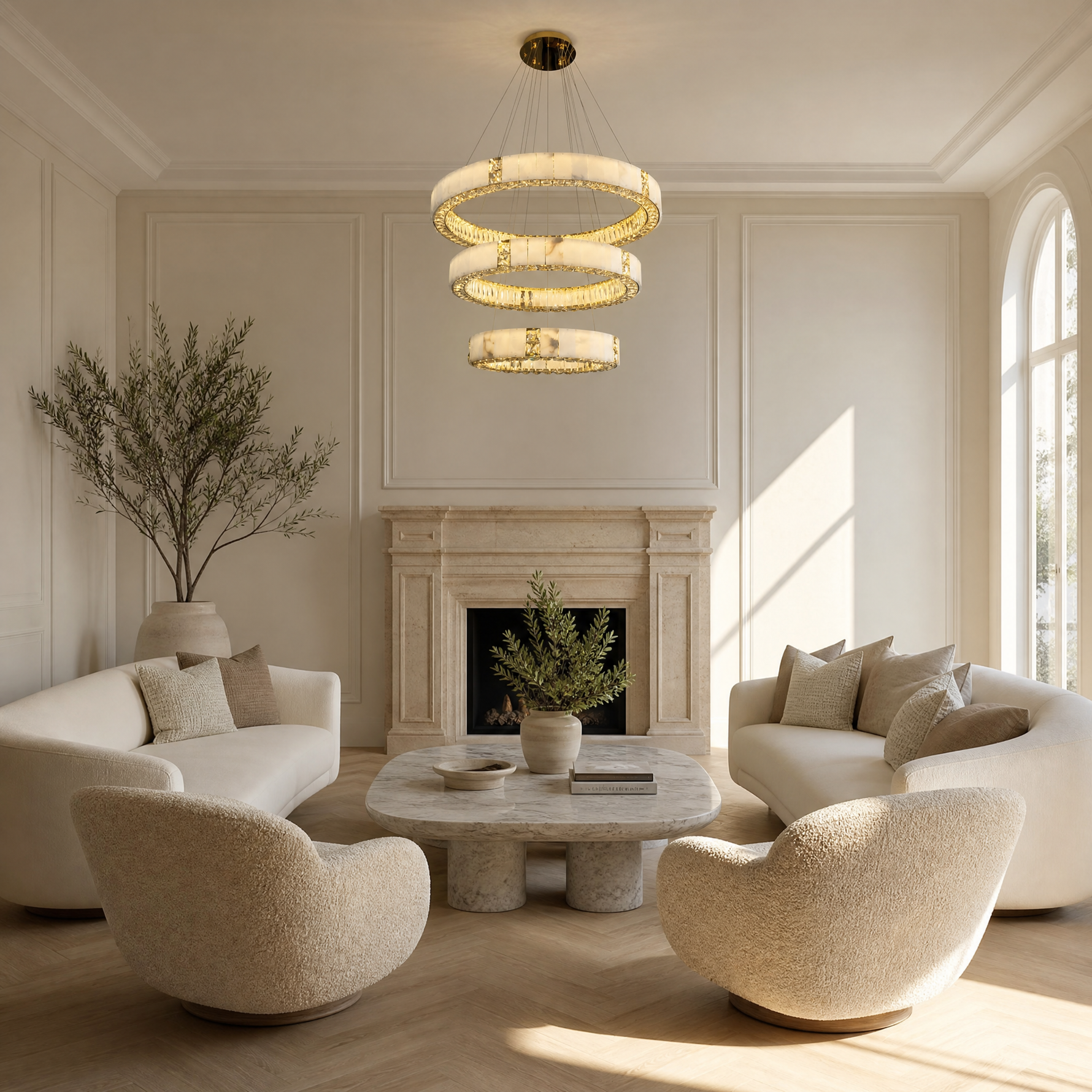Cristallo Modern Tiered Ring Chandelier