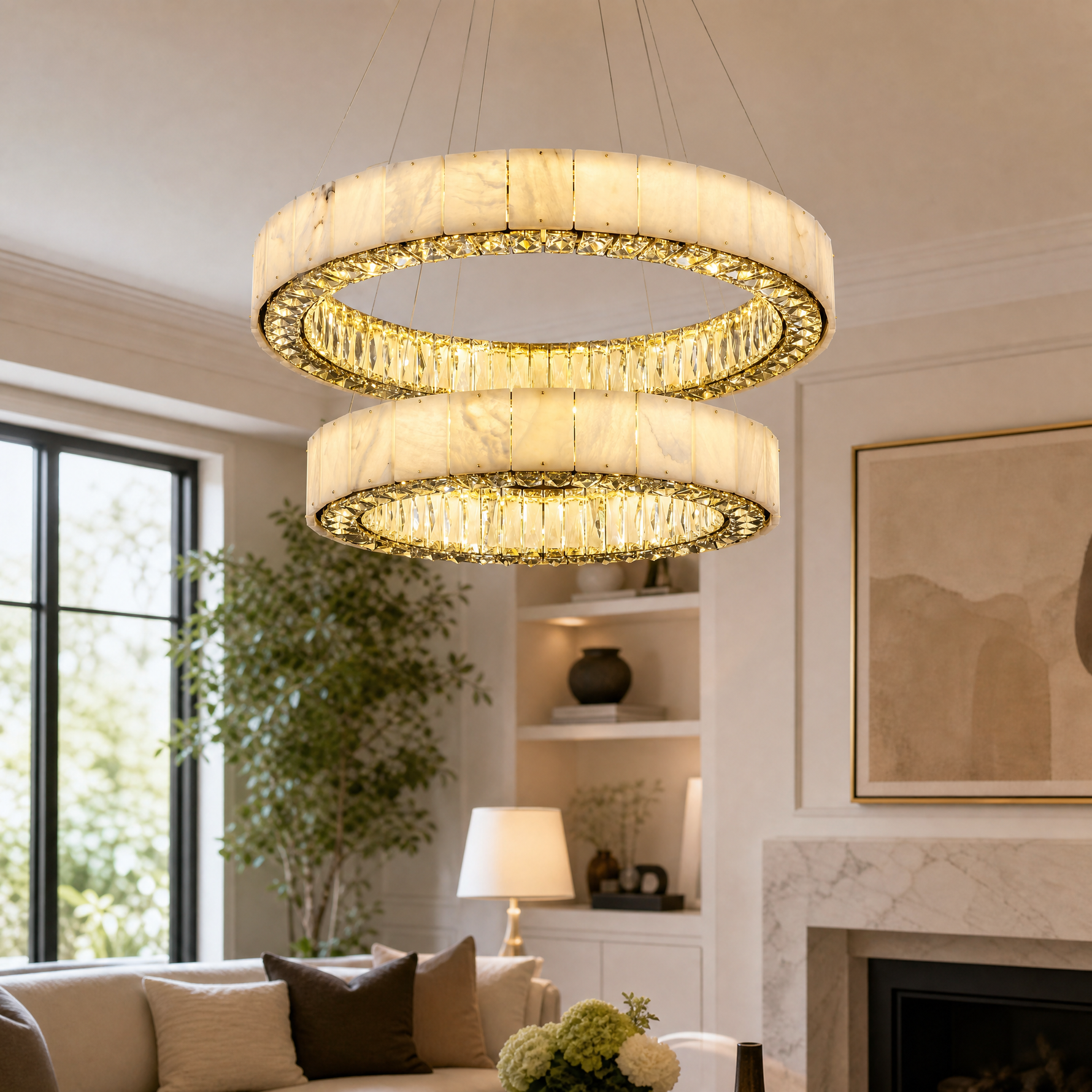 Cristallo Modern Tiered Ring Chandelier