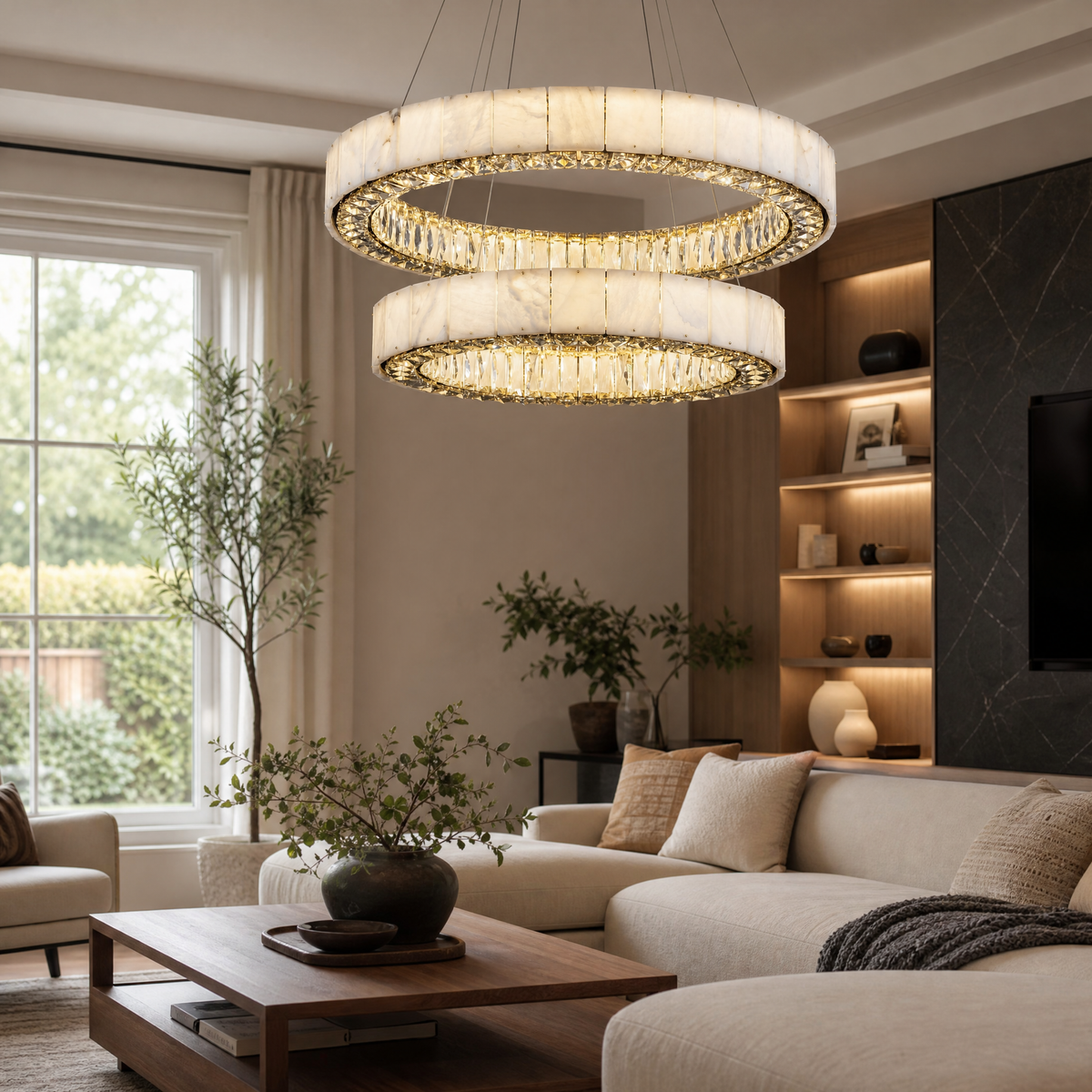 Cristallo Modern Tiered Ring Chandelier