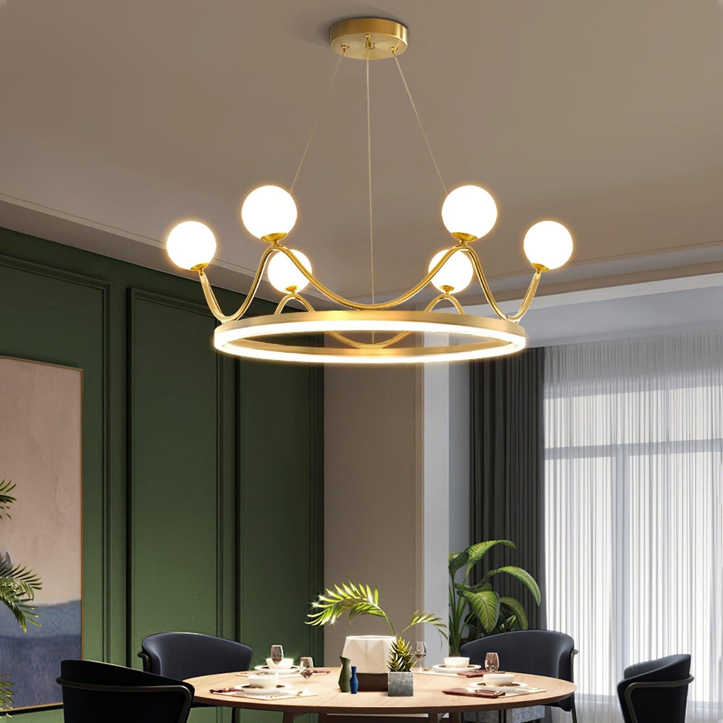 Crown Brass Chandelier - YIOSI