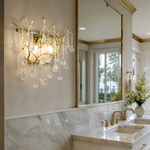 Crystal Branch Wall Sconce in Textured Gold Finish