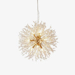 Elegant Gold Crystal Dandelion Chandelier with LED Lights