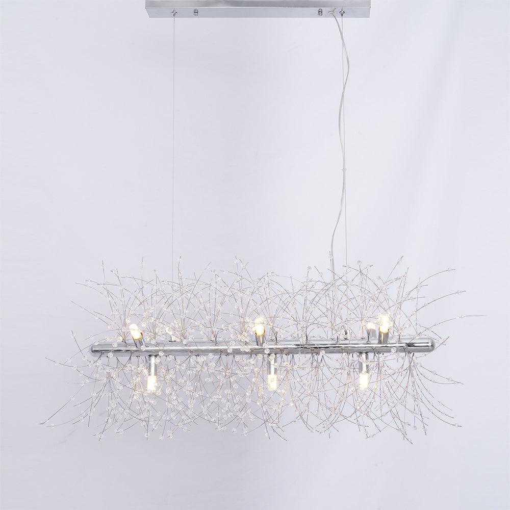Elegant Gold Crystal Dandelion Chandelier with LED Lights