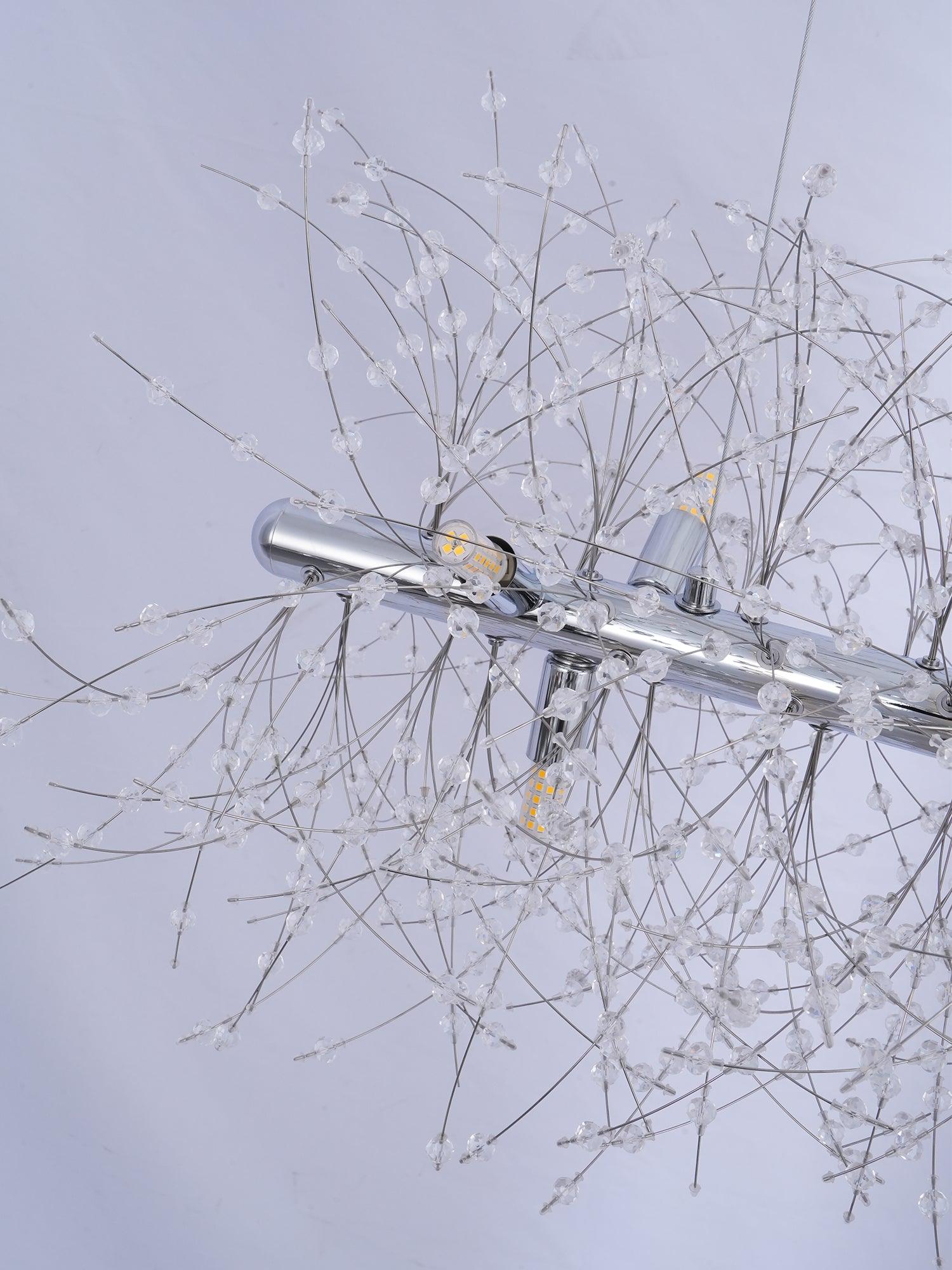Elegant Gold Crystal Dandelion Chandelier with LED Lights