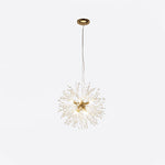 Elegant Gold Crystal Dandelion Chandelier with LED Lights