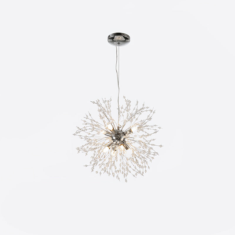 Elegant Gold Crystal Dandelion Chandelier with LED Lights