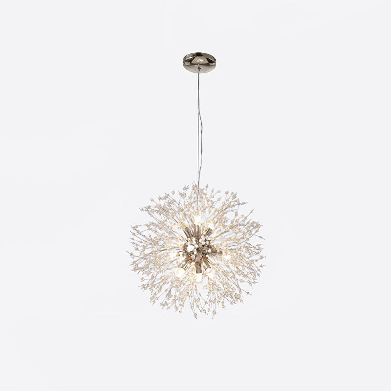 Elegant Gold Crystal Dandelion Chandelier with LED Lights