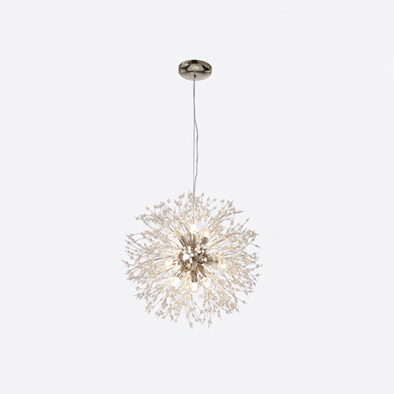 Elegant Gold Crystal Dandelion Chandelier with LED Lights