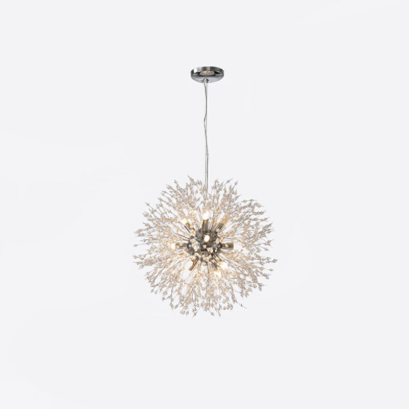 Elegant Gold Crystal Dandelion Chandelier with LED Lights