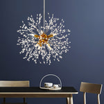 Elegant Gold Crystal Dandelion Chandelier with LED Lights