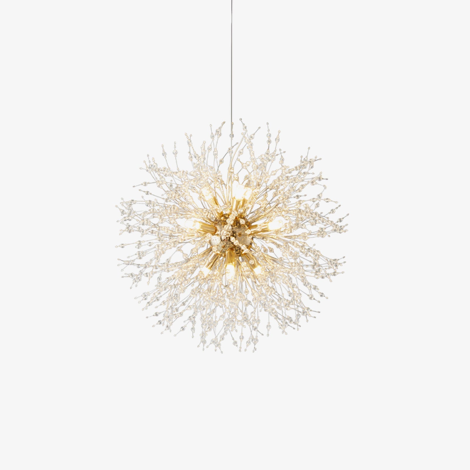 Elegant Gold Crystal Dandelion Chandelier with LED Lights