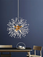 Elegant Gold Crystal Dandelion Chandelier with LED Lights