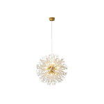 Elegant Gold Crystal Dandelion Chandelier with LED Lights
