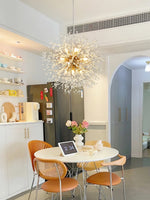 Elegant Gold Crystal Dandelion Chandelier with LED Lights