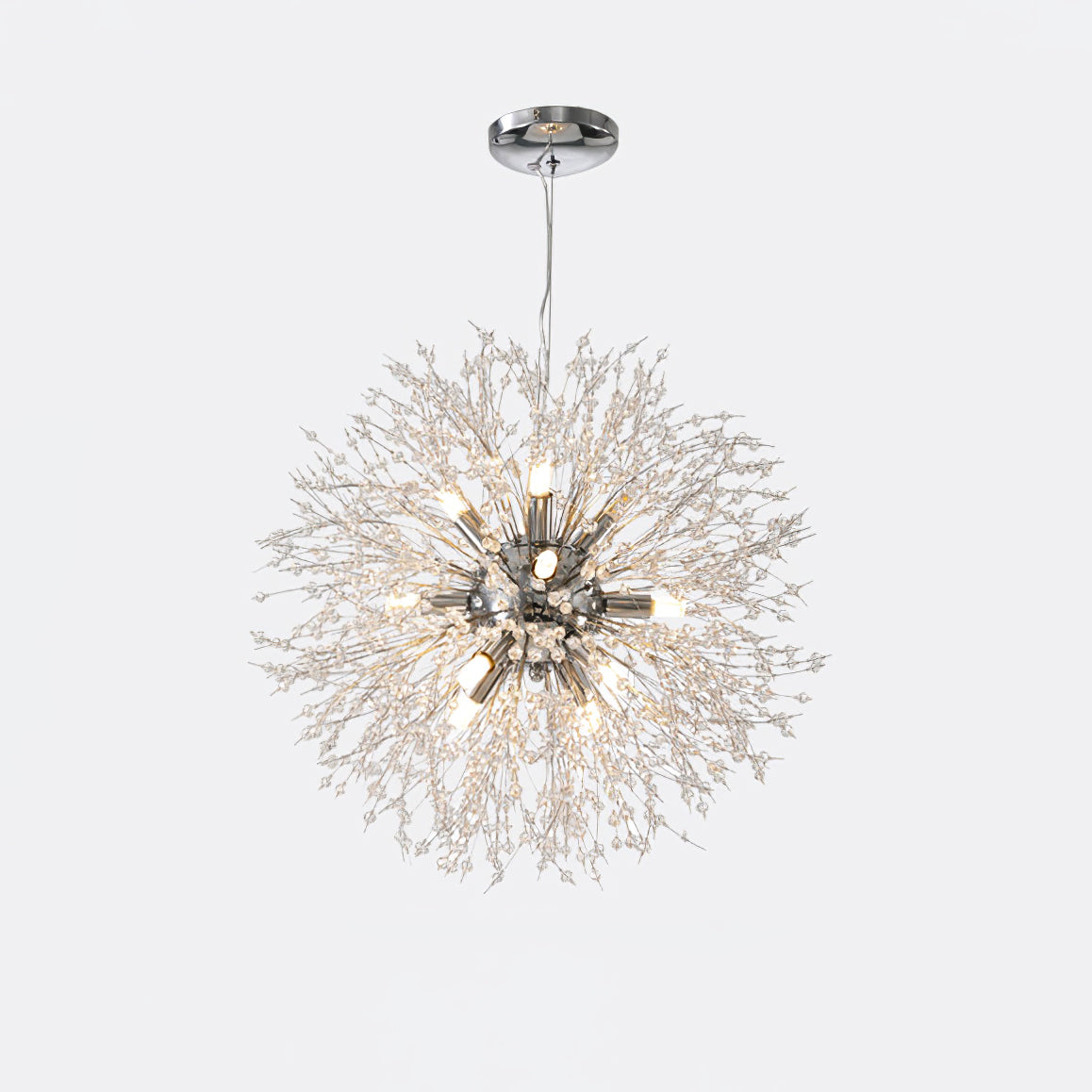 Elegant Gold Crystal Dandelion Chandelier with LED Lights