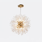 Elegant Gold Crystal Dandelion Chandelier with LED Lights
