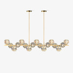 Crystal Glass Ball Chandelier – Brass & Clear Luxury Ceiling Light