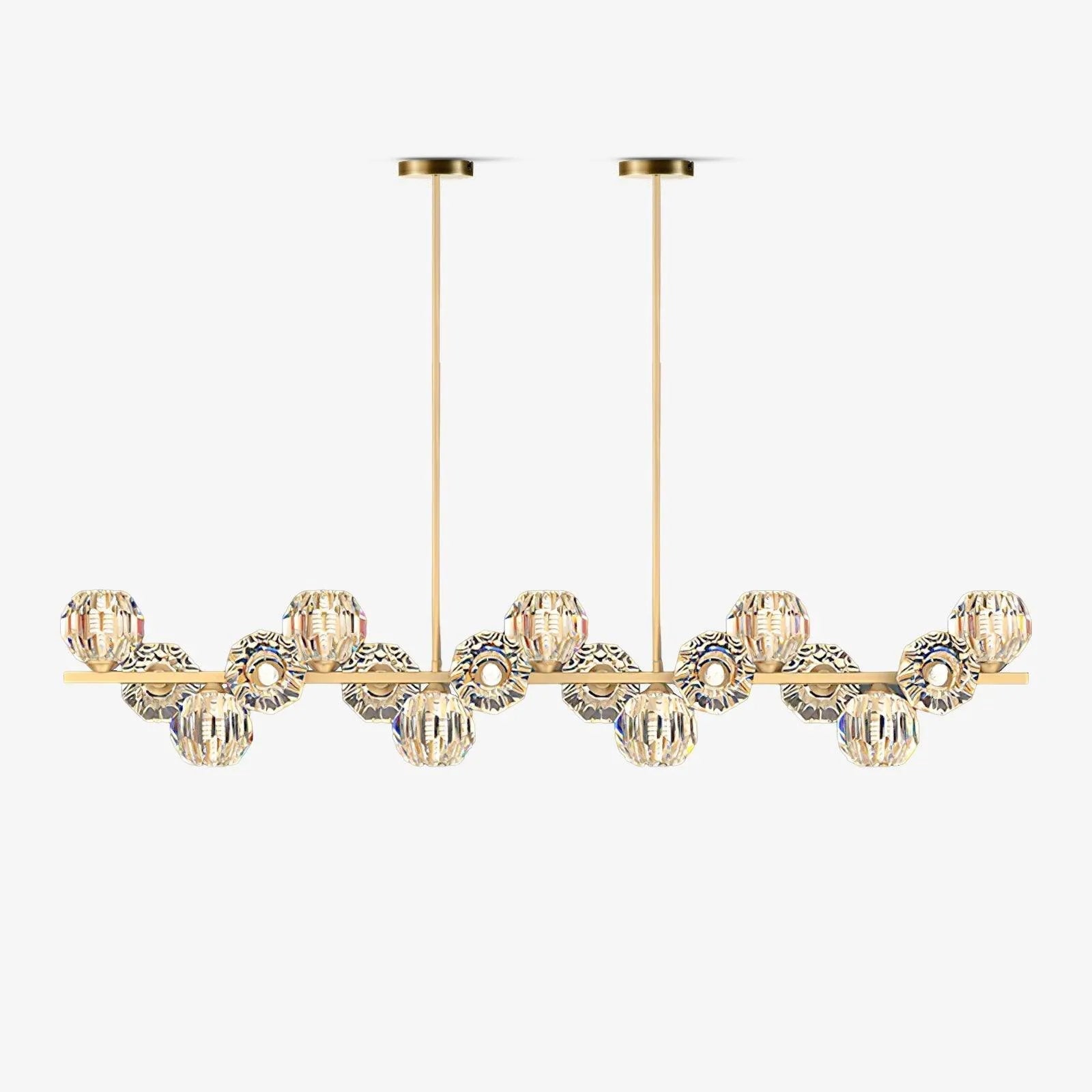 Crystal Glass Ball Chandelier – Brass & Clear Luxury Ceiling Light