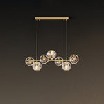 Crystal Glass Ball Chandelier – Brass & Clear Luxury Ceiling Light
