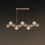 Crystal Glass Ball Chandelier – Brass & Clear Luxury Ceiling Light