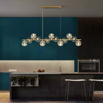 Crystal Glass Ball Chandelier – Brass & Clear Luxury Ceiling Light