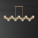 Crystal Glass Ball Chandelier – Brass & Clear Luxury Ceiling Light