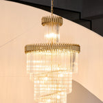 Vakkerlight Crystal Spiral Chandelier – Gold Finish, 39‑in Diameter