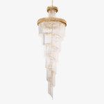 Vakkerlight Crystal Spiral Chandelier – Gold Finish, 39‑in Diameter