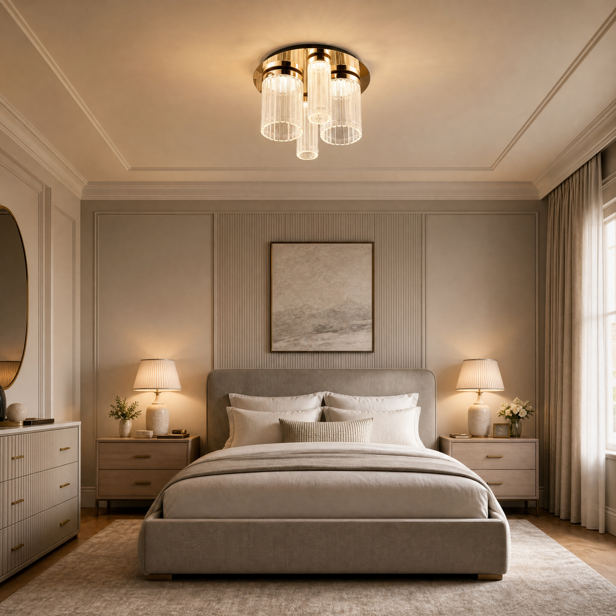 Crystalia Modern Crystal Flush Mount Ceiling Light