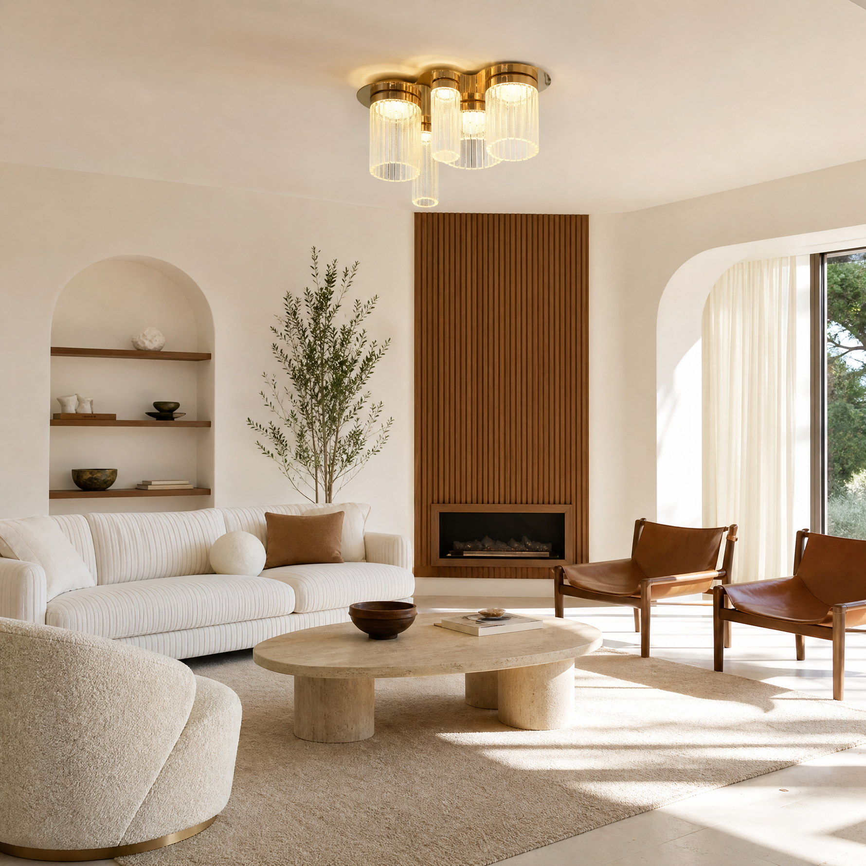 Crystalia Modern Crystal Flush Mount Ceiling Light