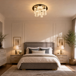 Crystalia Modern Crystal Flush Mount Ceiling Light