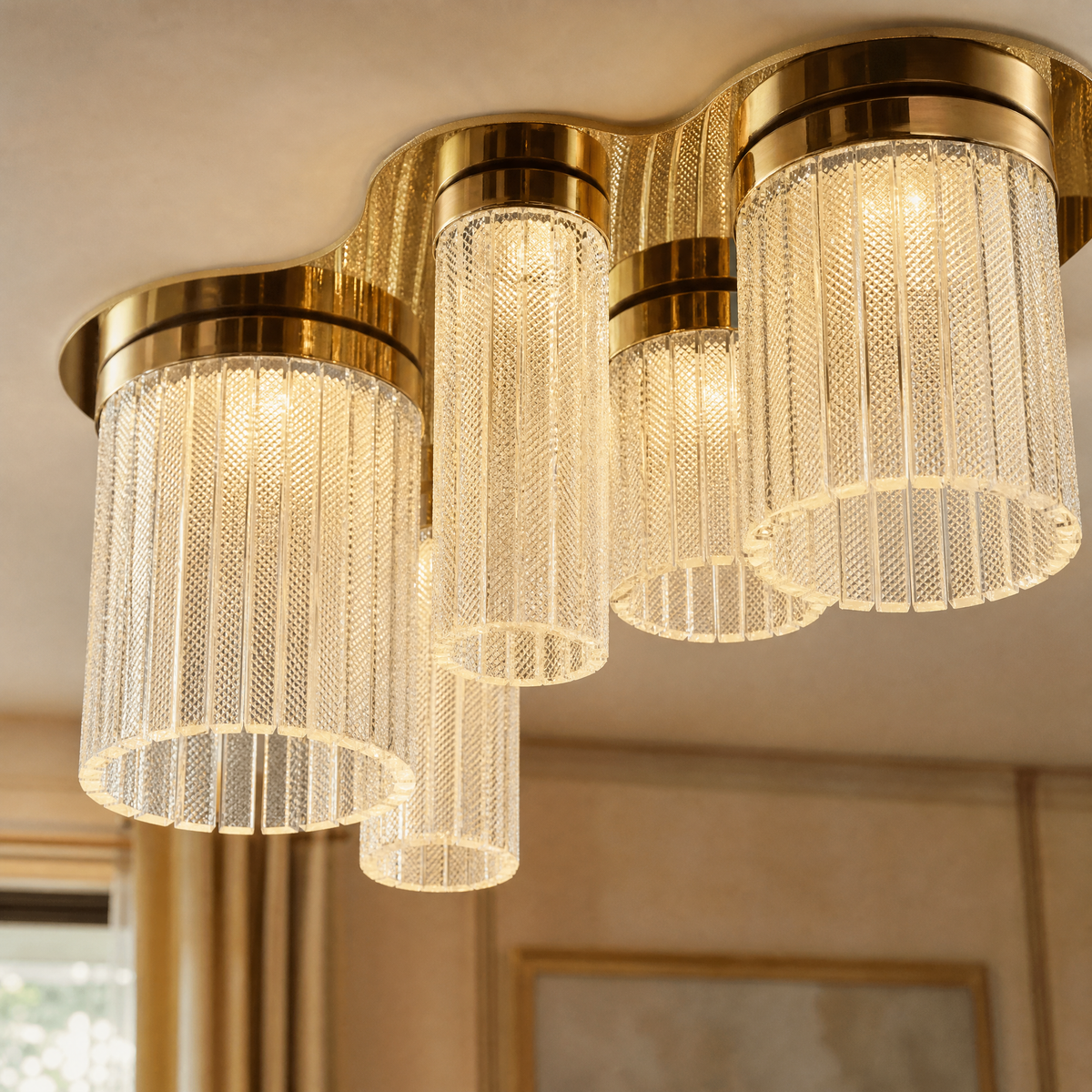 Crystalia Modern Crystal Flush Mount Ceiling Light