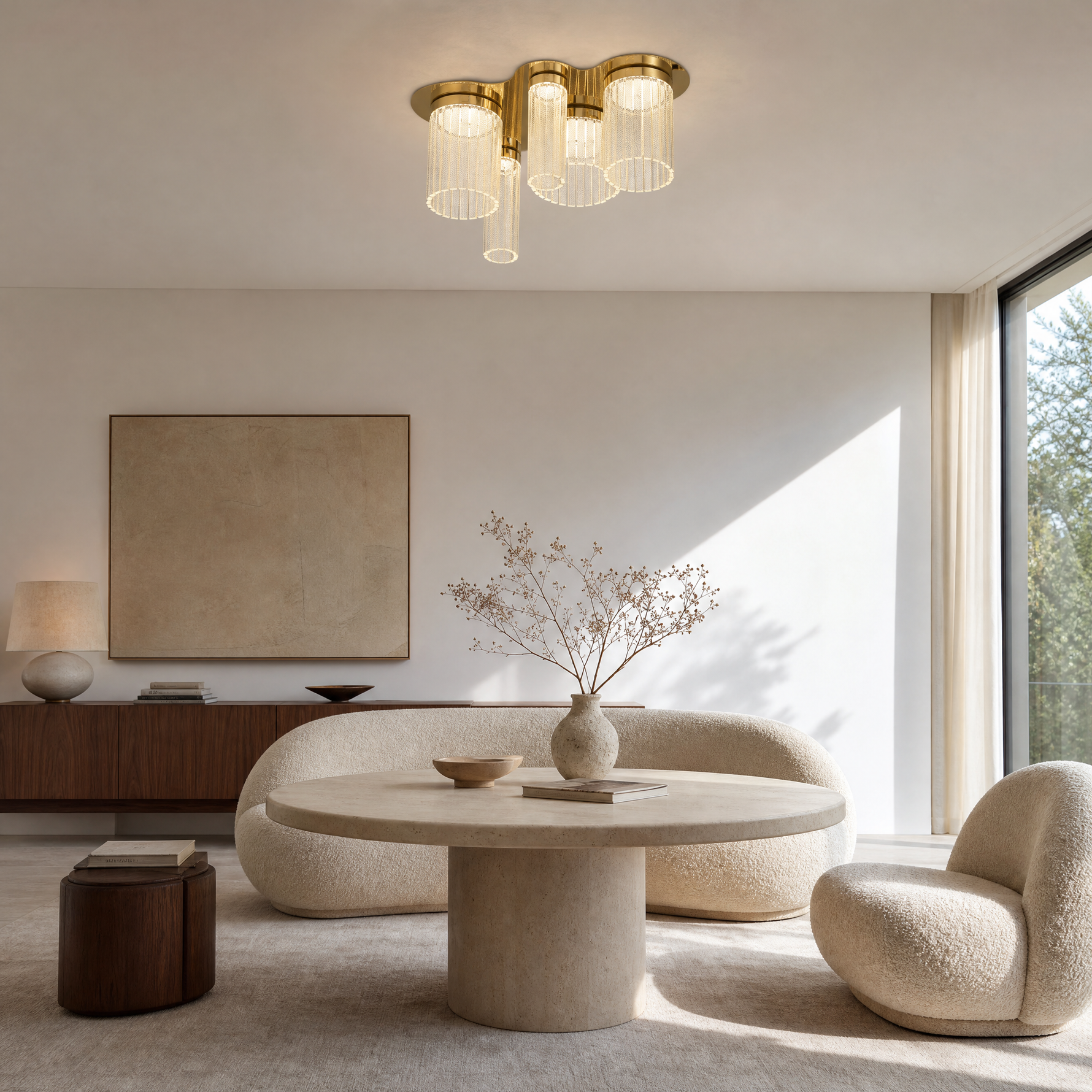 Crystalia Modern Crystal Flush Mount Ceiling Light