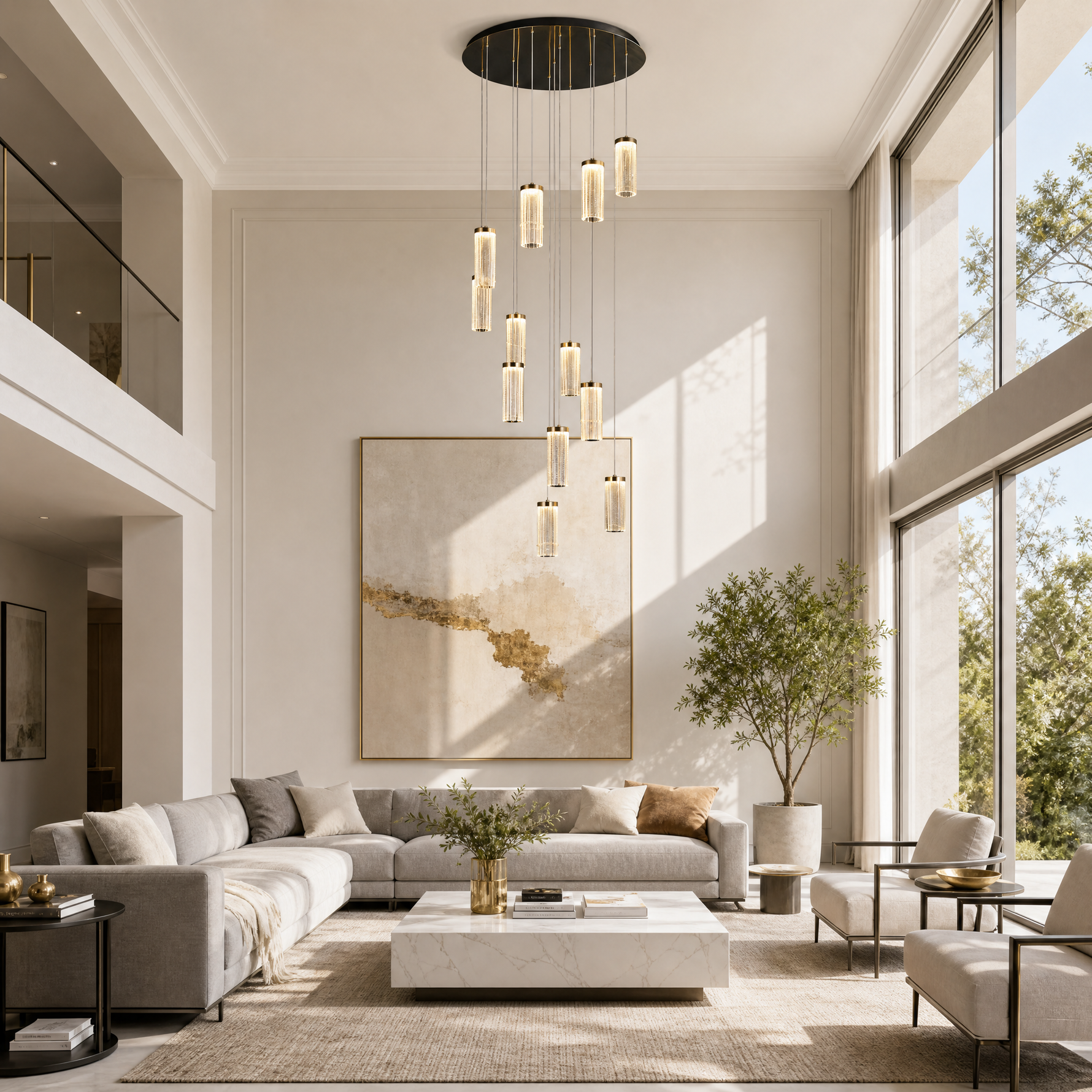 Crystalia Modern Multi-Tier Cluster Chandelier