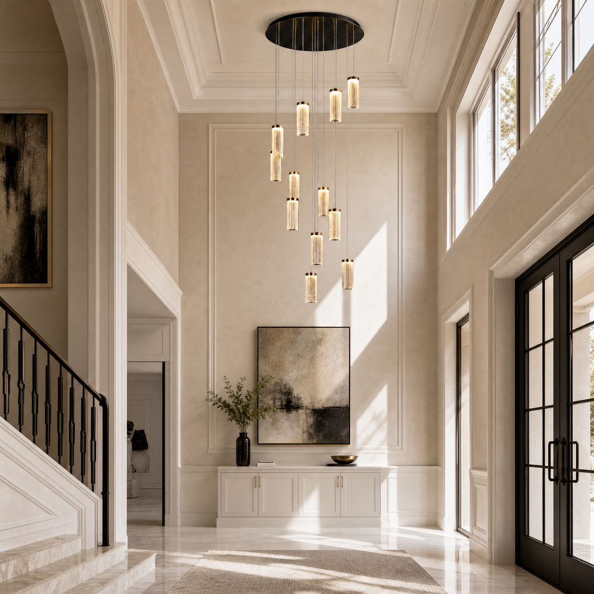 Crystalia Modern Multi-Tier Cluster Chandelier
