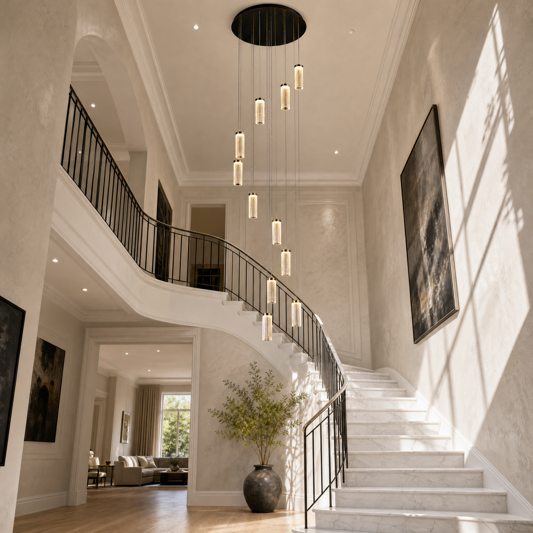 Crystalia Modern Multi-Tier Cluster Chandelier
