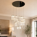 Crystalia Modern Multi-Tier Cluster Chandelier