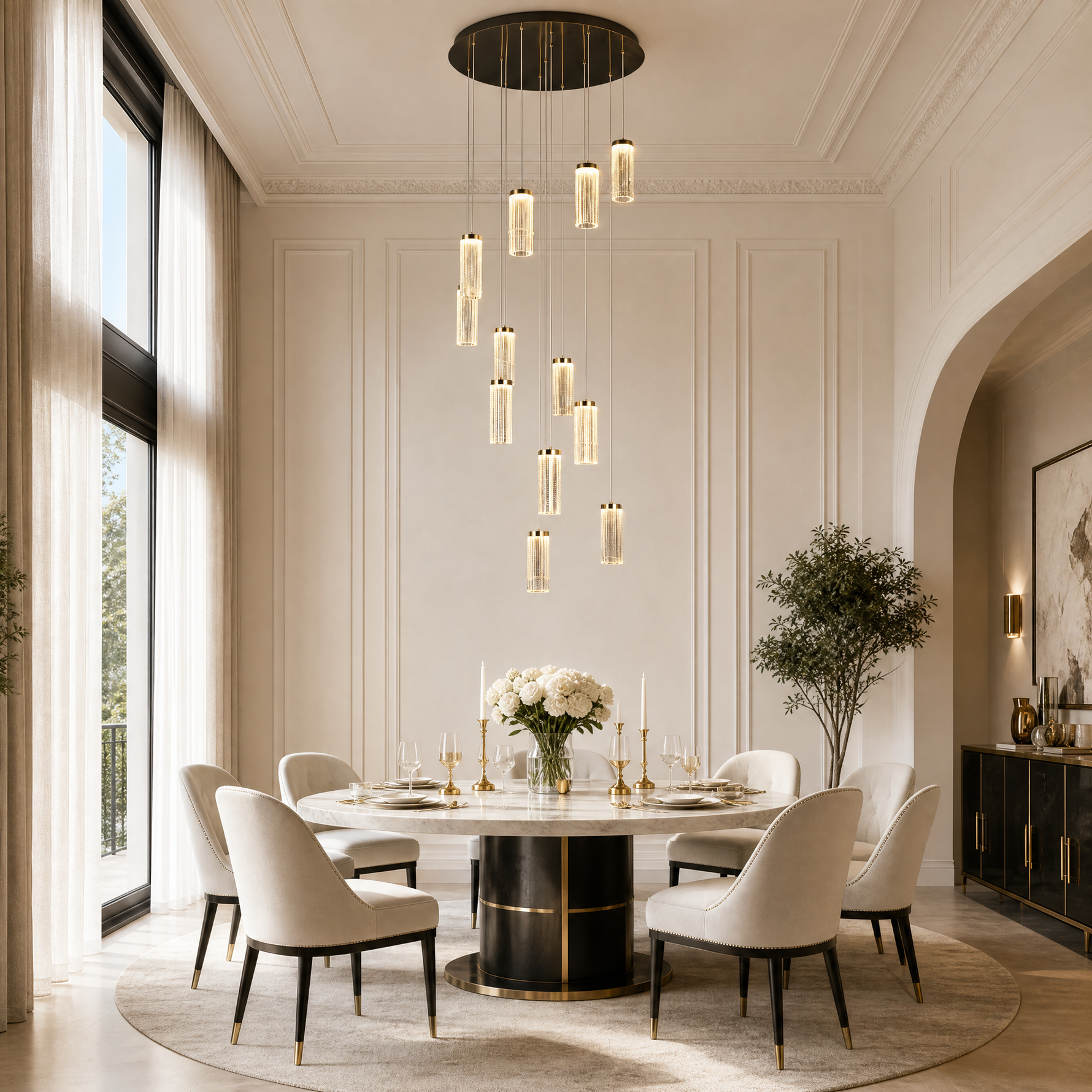 Crystalia Modern Multi-Tier Cluster Chandelier