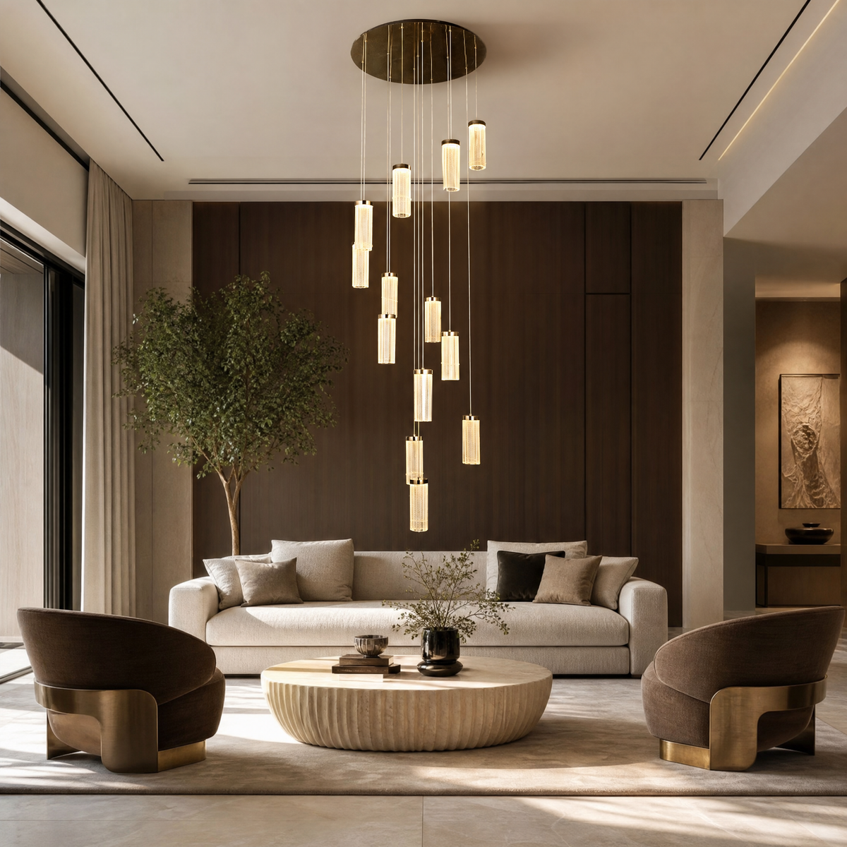 Crystalia Modern Multi-Tier Cluster Chandelier